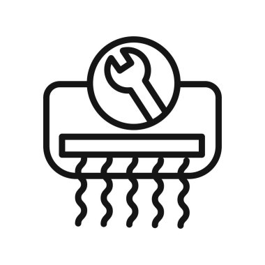 Klima ikonu ikon vektör çizgisi logosu ya da sembol koleksiyon taslak biçimini onar