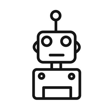 Robot Simgesi vektör çizgisi logosu veya sembol koleksiyon taslak biçimi