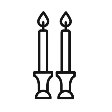 Şabat mumları simge vektör çizgisi logo işareti veya sembol koleksiyon özet biçimi