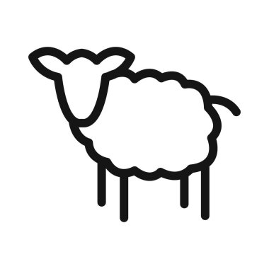koyun ikonu vektör çizgisi logosu ya da sembol koleksiyon taslak biçimi