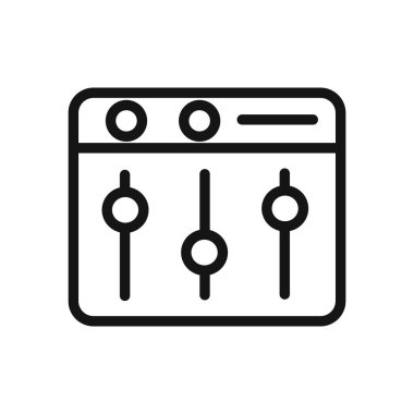 Ses karıştırıcı simgesi vektör çizgisi logosu ya da sembol koleksiyon taslak biçimi