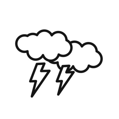 Şimşek Şimşeği simgesi vektör çizgisi logosu veya sembol koleksiyon özet biçimi