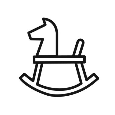 oyuncak at sallanan sandalye ikon vektör çizgisi logo işareti ya da sembol koleksiyon taslak biçimi