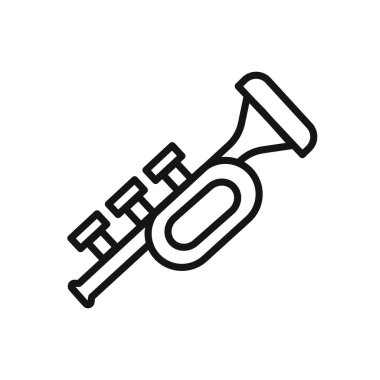 Trompet simgesi vektör çizgisi logosu veya sembol koleksiyon özet biçimi