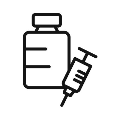 şişe tıbbi ikon vektör çizgisi logosu veya sembol koleksiyon taslak biçimi