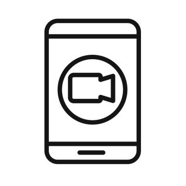 Görüntülü sohbet konferansı ikon vektör çizgisi logosu veya sembol koleksiyon özet biçimi