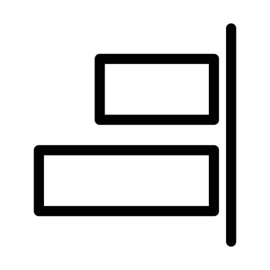 Hizalama simgesi ince çizgi dış hat biçimi ve doğrusal vektör işareti ile ayarlandı