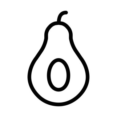 avokado simgesi ince çizgi ana hatları ve doğrusal vektör işareti ile ayarlandı