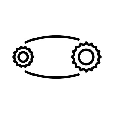 kemer sürücüsü simgesi ince çizgi çizgisi biçimi ve doğrusal vektör işareti ile ayarlandı