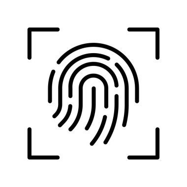 İnce çizgi çizgisi biçimi ve doğrusal vektör işareti ile biyometrik simge belirlendi