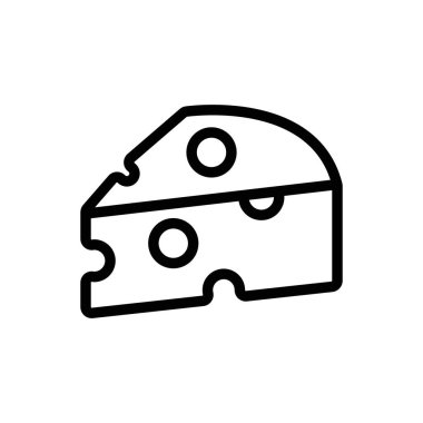 Çizgi biçimi ve doğrusal vektör işareti ile peynir simgesi belirlendi