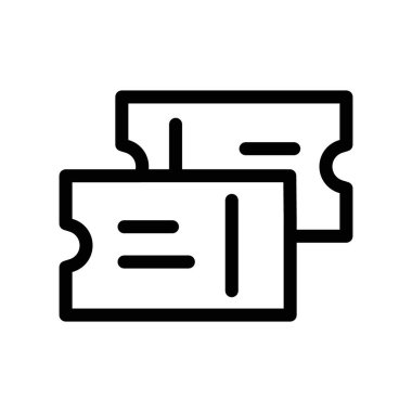 Sinema bileti simgesi ince çizgi ana hatları ve doğrusal vektör işareti ile ayarlandı