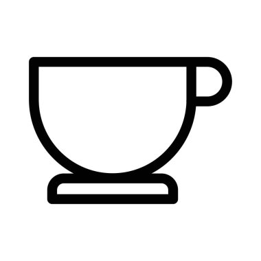 Kahve fincanı simgesi ince çizgi çizgisi biçimi ve doğrusal vektör işareti ile ayarlandı