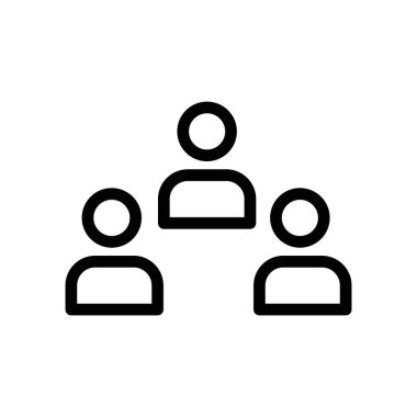 topluluk simgesi ince çizgi ana hatları ve doğrusal vektör işareti ile ayarlandı