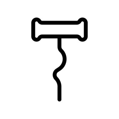 İnce çizgi ana hatları ve doğrusal vektör işareti ile tirbüşon simgesi ayarlandı