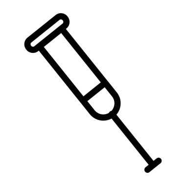 Koltuk değnekleri simgesi ince çizgi çizgisi biçimi ve doğrusal vektör işareti ile ayarlandı