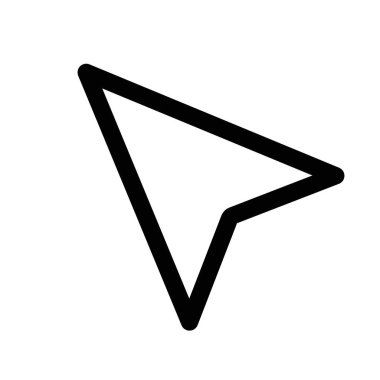 İmleç simgesi ince çizgi çizgisi biçimi ve doğrusal vektör işareti ile ayarlandı