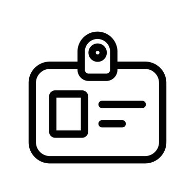 Çalışanların kimlik kartı simgesi ince çizgi ana hatları ve doğrusal vektör işareti ile ayarlandı