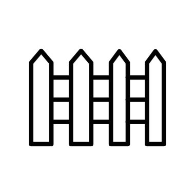 ince çizgi çizgisi biçimi ve doğrusal vektör işareti ile çit simgesi belirlendi