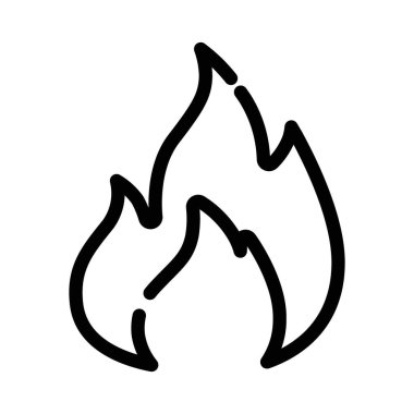 Ateş Simgesi ince çizgi çizgisi biçimi ve doğrusal vektör işareti ile ayarlandı