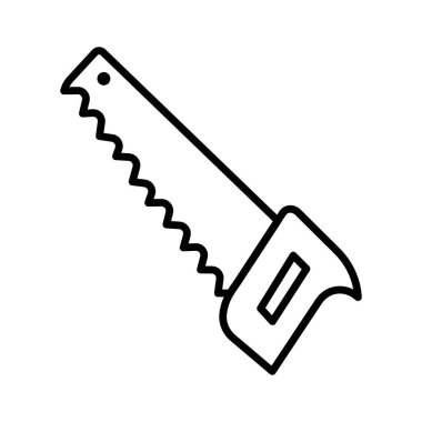 El testeresi simgesi ince çizgi çizgisi biçimi ve doğrusal vektör işareti ile ayarlandı