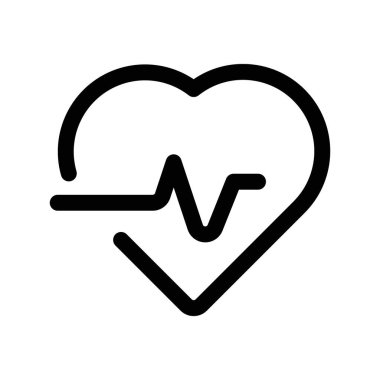 kalp atış hızı simgesi ince çizgi çizgisi biçimi ve doğrusal vektör işareti ile ayarlandı