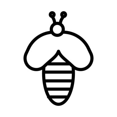 Bal arısı simgesi ince çizgi çizgisi biçimi ve doğrusal vektör işareti ile ayarlandı