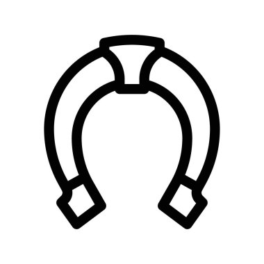 At nalı simgesi ince çizgi çizgisi biçimi ve doğrusal vektör işareti ile ayarlandı