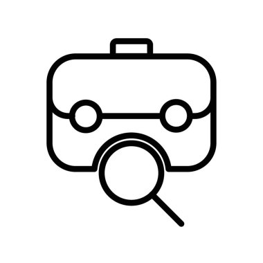 Görev Arayışı Simgesi ince çizgi ana hatları ve doğrusal vektör işareti ile ayarlandı