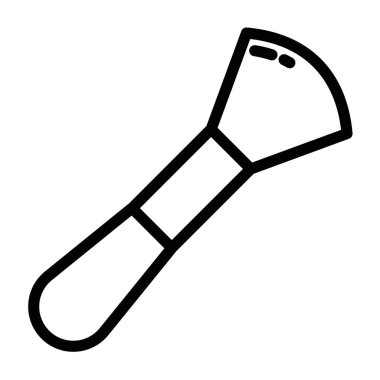 makyaj fırçası simgesi ince çizgi çizgisi biçimi ve doğrusal vektör işareti ile ayarlandı