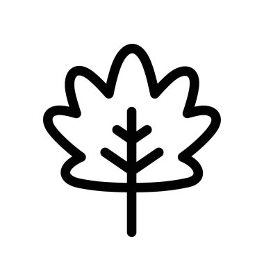 İnce çizgi çizgisi biçimi ve doğrusal vektör işareti ile akçaağaç yaprağı simgesi belirlendi