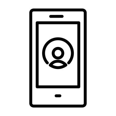 Seyyar kullanıcı simgesi ince çizgi ana hatları ve doğrusal vektör işareti ile ayarlandı