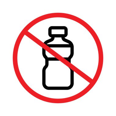 İnce çizgi çizgisi biçimi ve doğrusal vektör işaretinde plastik şişe simgesi yok