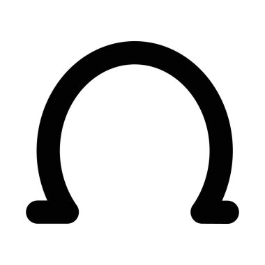 omega simgesi ince çizgi dış hat biçimi ve doğrusal vektör işareti ile ayarlandı