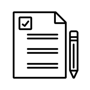 Evrak simgesi ince çizgi çizgisi biçimi ve doğrusal vektör işareti ile ayarlandı