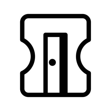 İnce çizgi çizgisi biçimi ve doğrusal vektör işareti ile kalem keskinleştirici simgesi belirlendi