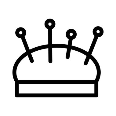 iğne yastık simgesi ince çizgi çizgisi biçimi ve doğrusal vektör işareti ile ayarlandı