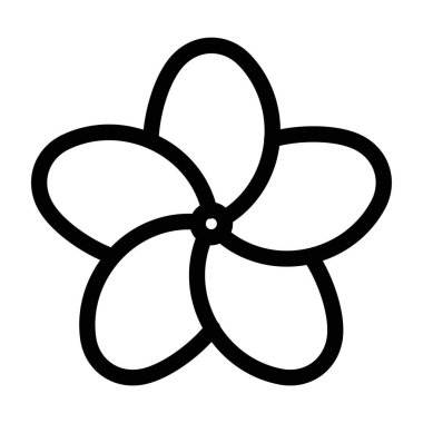 plumeria simgesi ince çizgi dış hat biçimi ve doğrusal vektör işareti ile ayarlandı