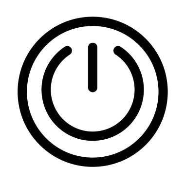 Güç Etkinleştirme Düğmesi simgesi ince çizgi ana hatları ve doğrusal vektör işareti ile ayarlandı