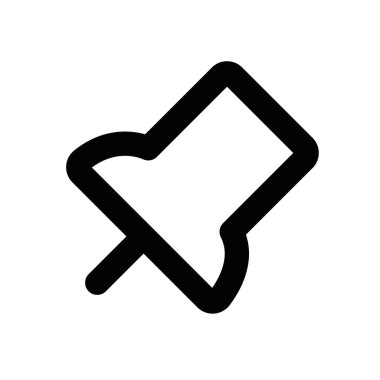 İnce çizgi çizgisi biçimi ve doğrusal vektör işareti ile pin simgesine basın