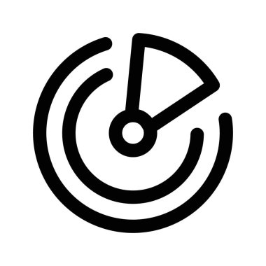 radar algılama simgesi ince çizgi ana hatları ve doğrusal vektör işareti ile ayarlandı