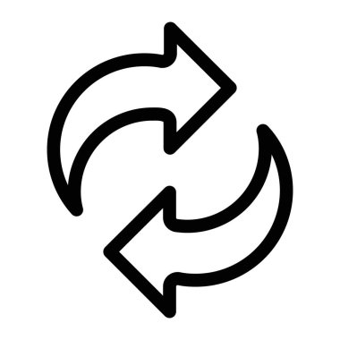 İnce çizgi çizgisi biçimi ve doğrusal vektör işareti ile simgeyi tazele