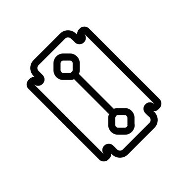 Ustura simgesi ince çizgi çizgisi biçimi ve doğrusal vektör işareti ile ayarlandı