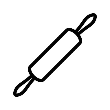 İnce çizgi ana hatları ve doğrusal vektör işareti ile yuvarlanan pin simgesi ayarlandı