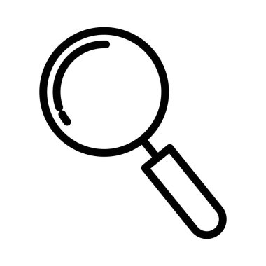 İnce çizgi ana hatları ve doğrusal vektör işareti ile arama simgesi belirlendi