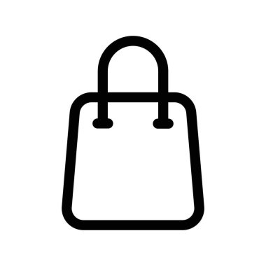 Alışveriş poşeti simgesi ince çizgi ana hatları ve doğrusal vektör işareti ile ayarlandı