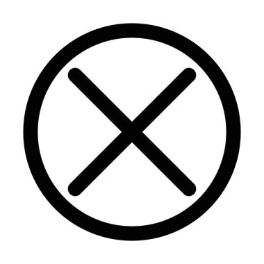 İnce çizgi dış hat biçimi ve doğrusal vektör işareti ile basit çapraz çizgi simgesi