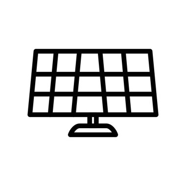 İnce çizgi çizgisi biçimi ve doğrusal vektör işareti ile güneş koleksiyoncusu simgesi belirlendi