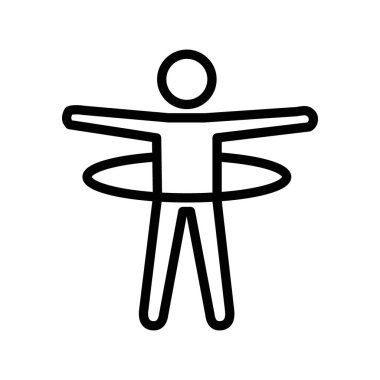 çubuk adam halka simgesi ince çizgi dış hat biçimi ve doğrusal vektör işareti ile ayarlandı