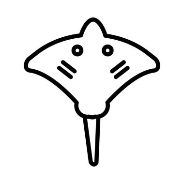 İnce çizgi ana hatları ve doğrusal vektör işareti ile Stingray simgesi ayarlandı